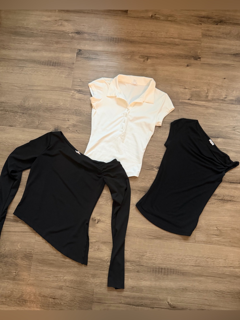 Garage White Polo Top and Black Tops Bundle